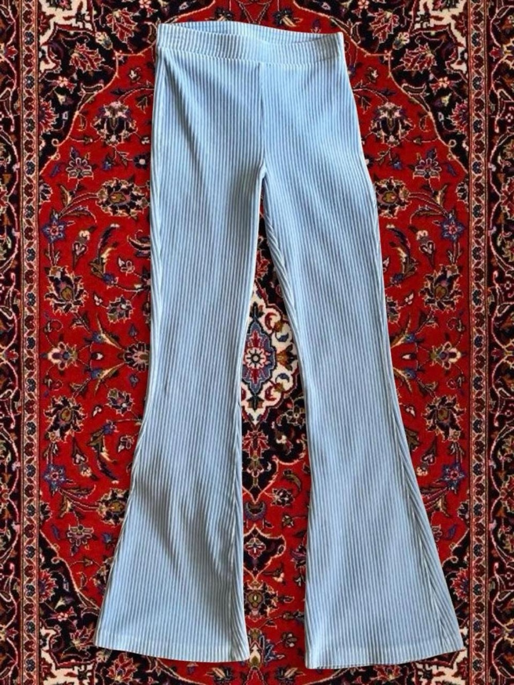 aerie Baby Blue Ribbed Flare Pants